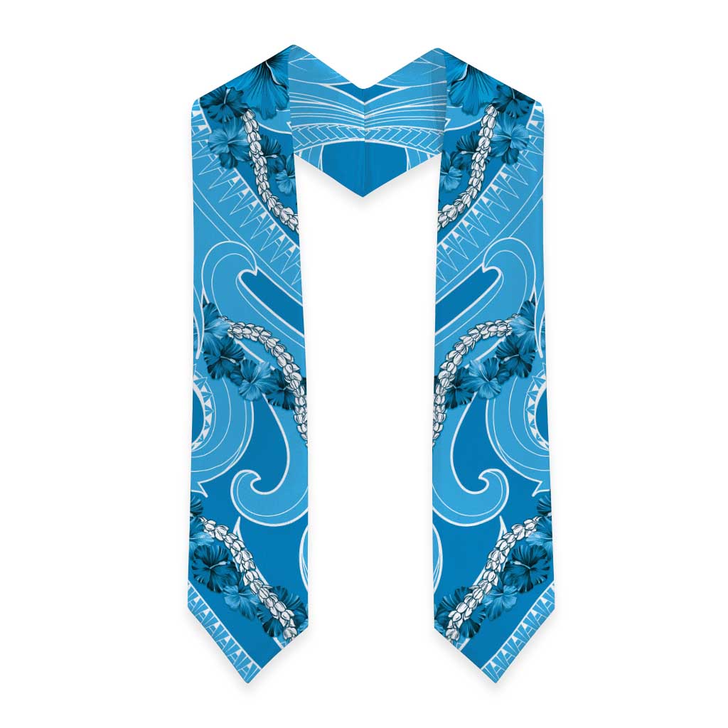 Hawaii Blue Hibiscus Pikake Lei Graduation Stole