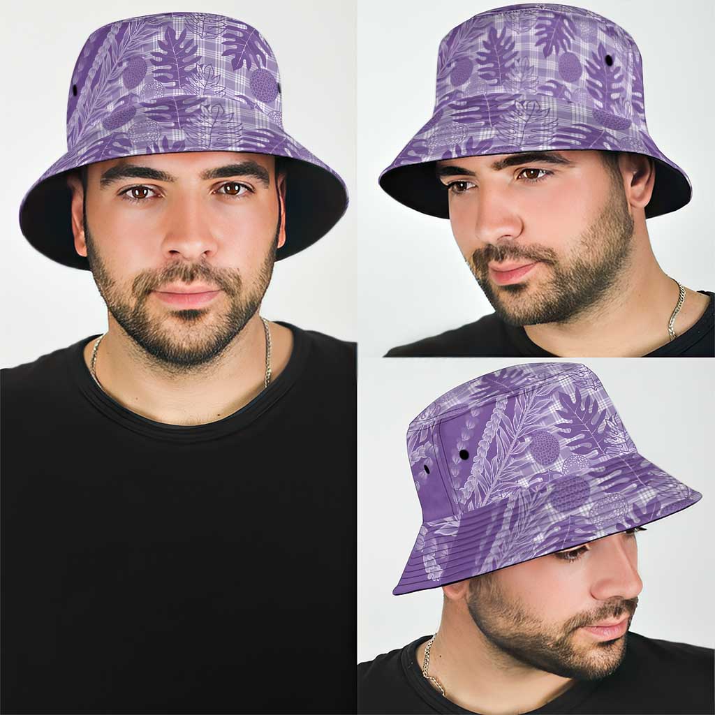 Hawaii Breadfruit Palaka Bucket Hat Poni Maile Lei - Polynesian Pride