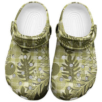 Hawaii Breadfruit Palaka Clogs Shoes Omaomao Maile Lei - Polynesian Pride