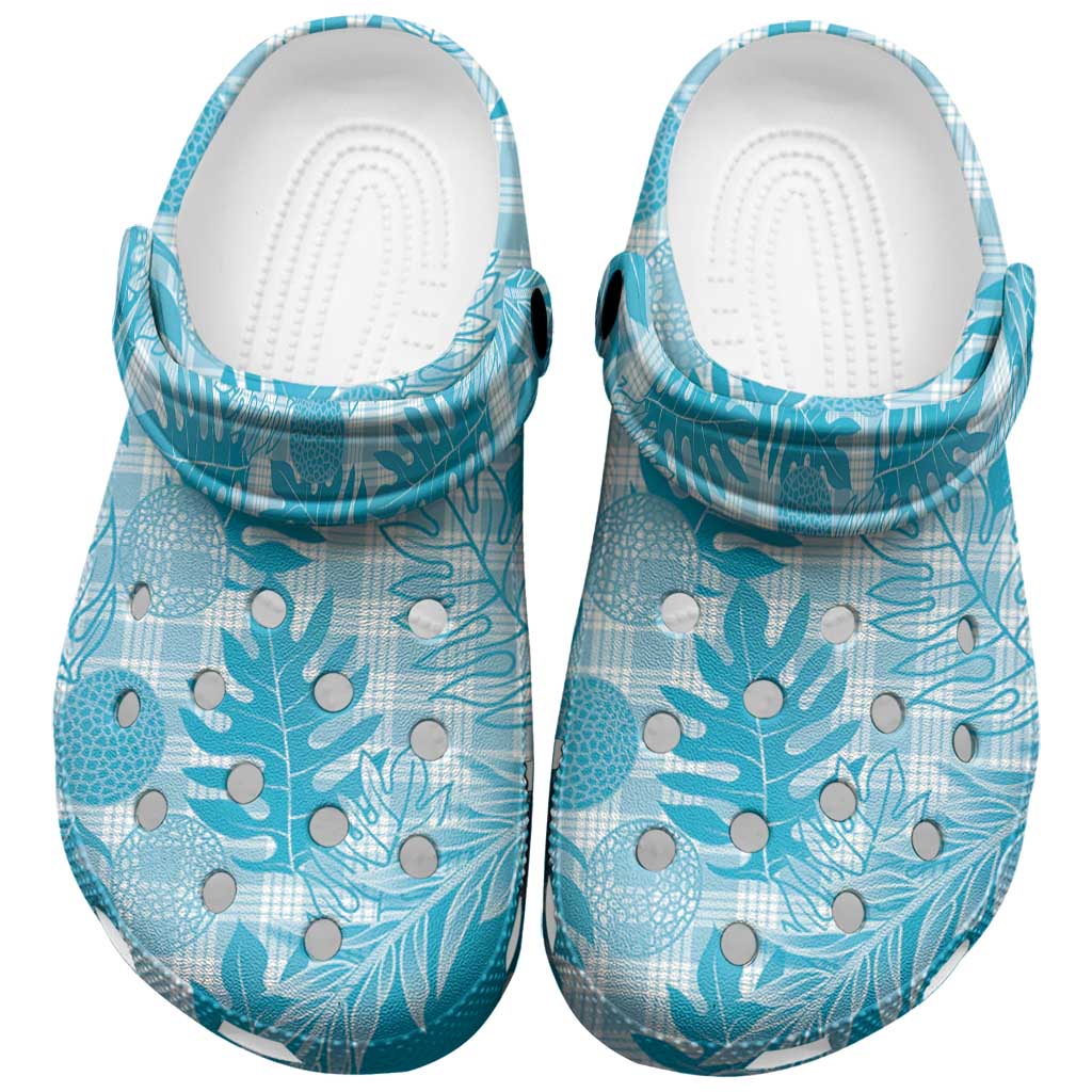 Hawaii Breadfruit Palaka Clogs Shoes Polu Maile Lei - Polynesian Pride