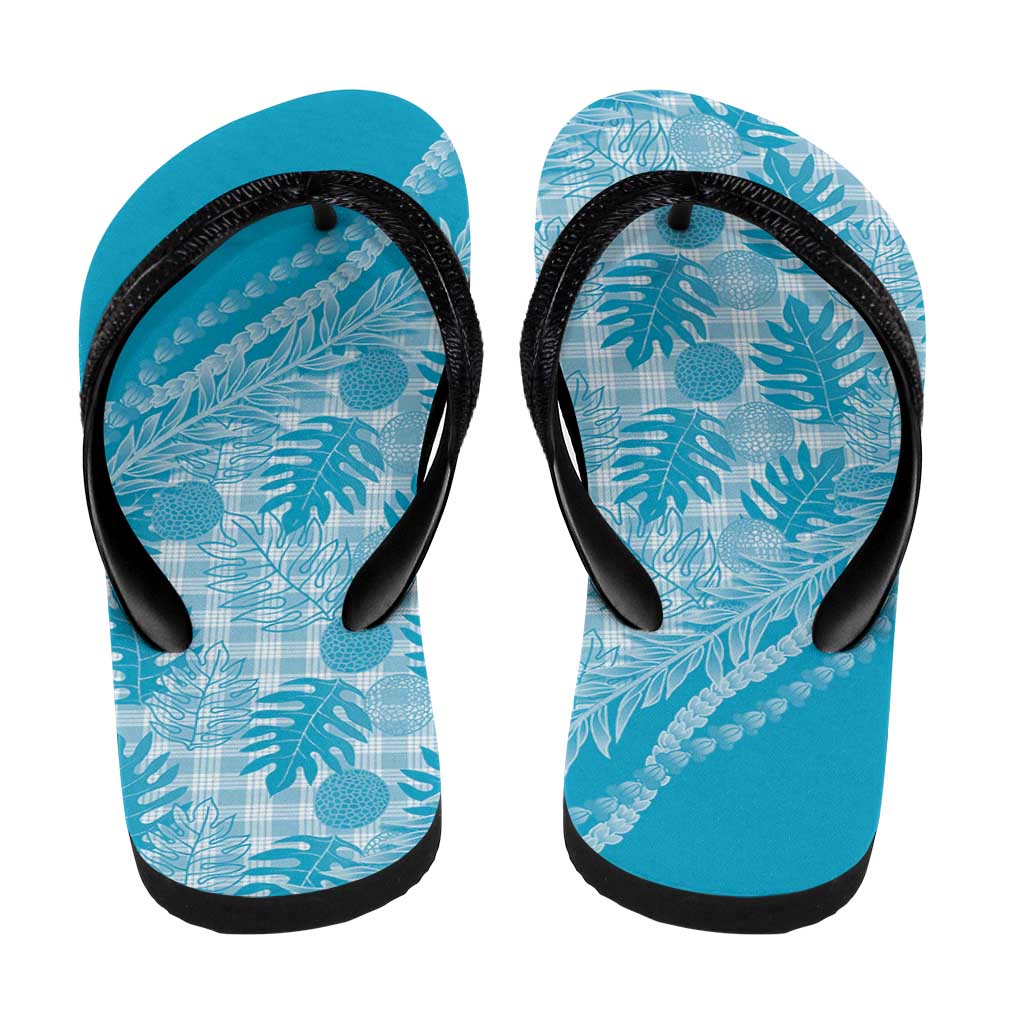 Hawaii Breadfruit Palaka Flip Flops Polu Maile Lei - Polynesian Pride
