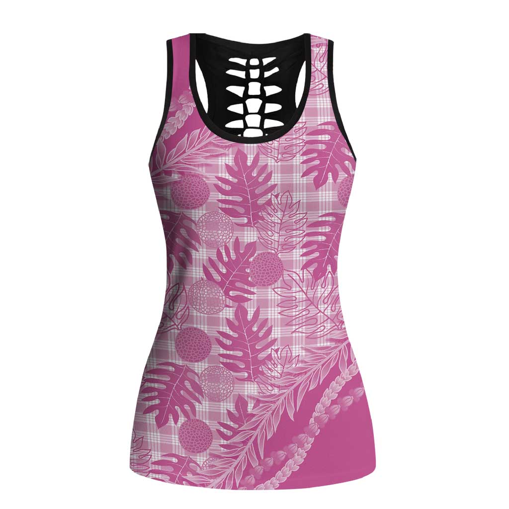 Hawaii Breadfruit Palaka Hollow Tank Top Omaomao Ulaula Maile Lei - Polynesian Pride