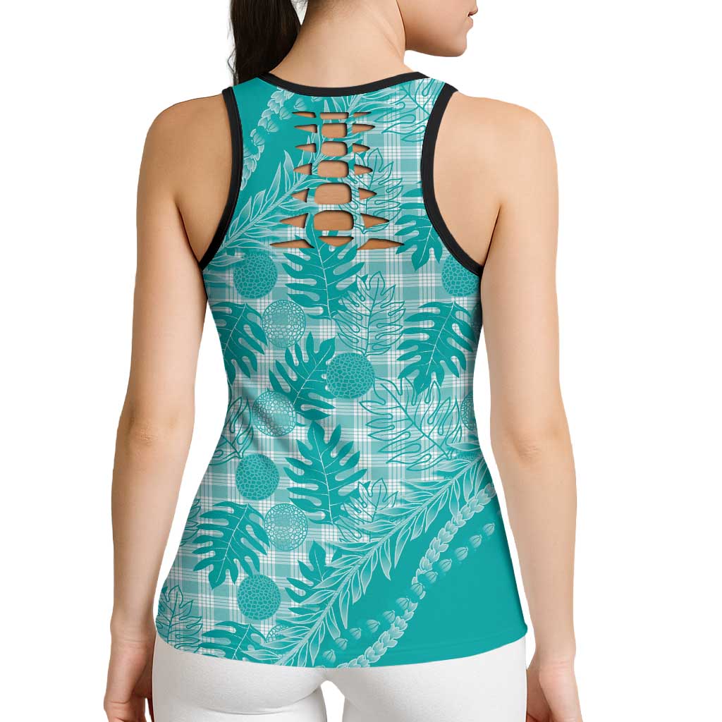 Hawaii Breadfruit Palaka Hollow Tank Top Polu Opal Maile Lei - Polynesian Pride