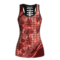 Hawaii Breadfruit Palaka Hollow Tank Top Ulaula Maile Lei - Polynesian Pride
