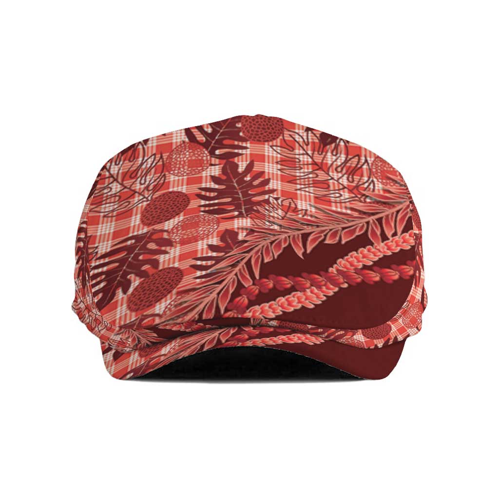 Hawaii Breadfruit Palaka Jeff Hat Ulaula Maile Lei - Polynesian Pride