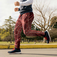 Hawaii Breadfruit Palaka Jogger Pants Ulaula Maile Lei - Polynesian Pride