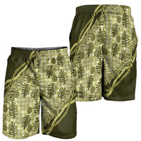 Hawaii Breadfruit Palaka Shorts for Men Omaomao Maile Lei - Polynesian Pride