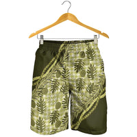 Hawaii Breadfruit Palaka Shorts for Men Omaomao Maile Lei - Polynesian Pride