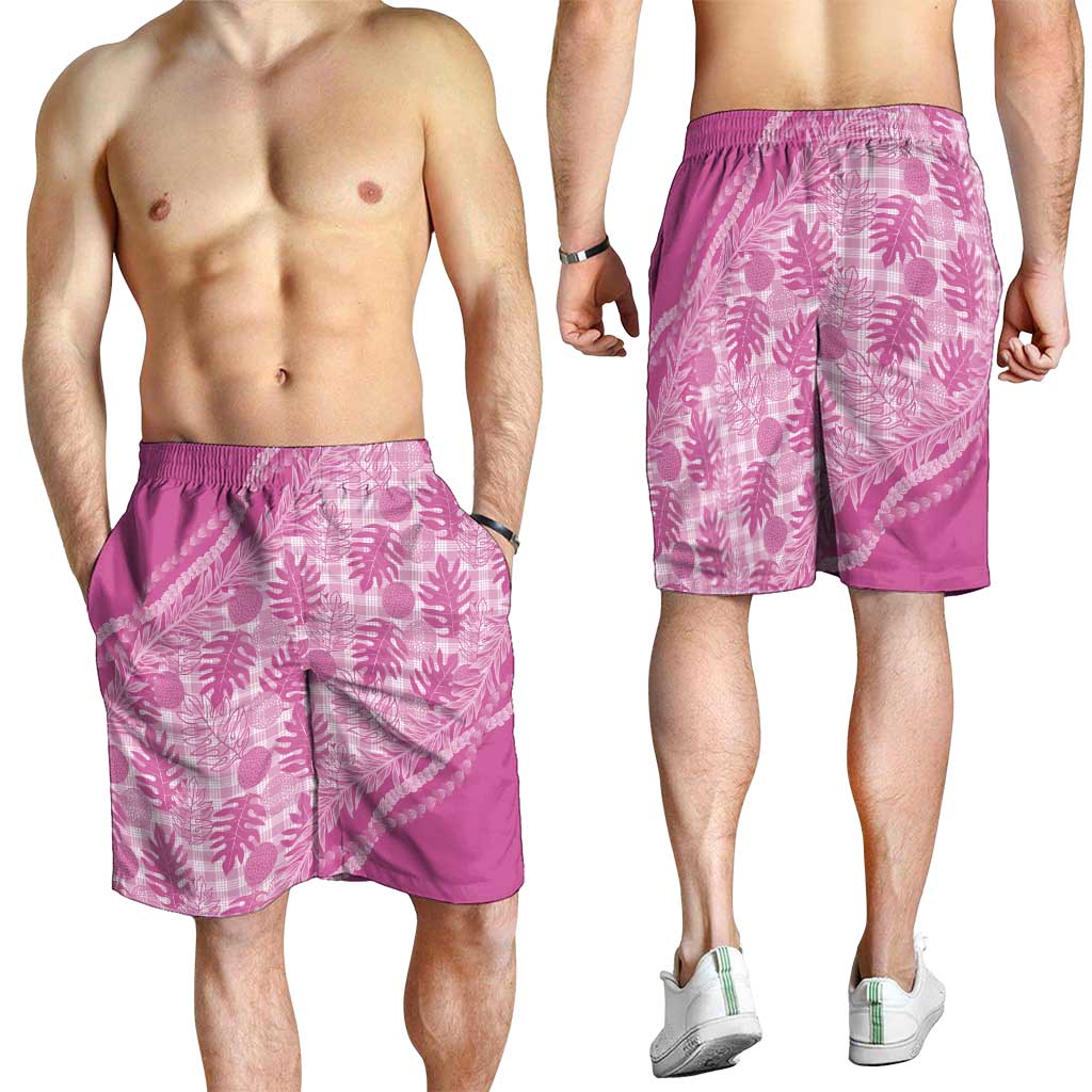 Hawaii Breadfruit Palaka Shorts for Men Omaomao Ulaula Maile Lei - Polynesian Pride