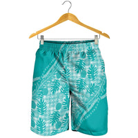Hawaii Breadfruit Palaka Shorts for Men Polu Opal Maile Lei - Polynesian Pride