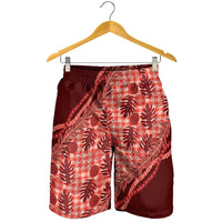 Hawaii Breadfruit Palaka Shorts for Men Ulaula Maile Lei - Polynesian Pride