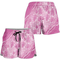 Hawaii Breadfruit Palaka Shorts for Women Omaomao Ulaula Maile Lei - Polynesian Pride