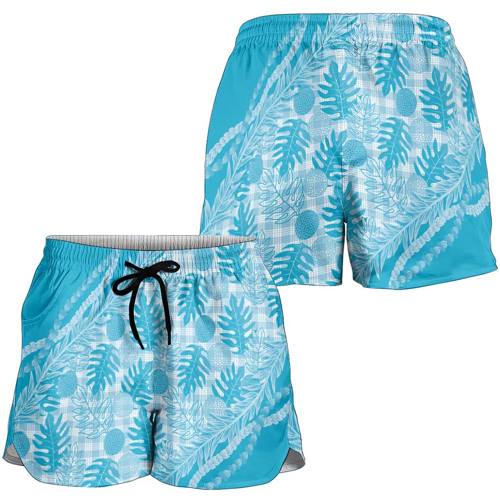 Hawaii Breadfruit Palaka Shorts for Women Polu Maile Lei - Polynesian Pride