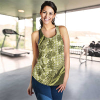 Hawaii Breadfruit Palaka Women Racerback Tank Omaomao Maile Lei - Polynesian Pride