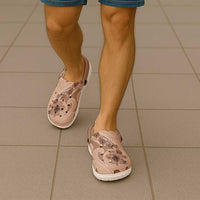 Hawaii Brown Hibiscus Pikake Lei Clogs Shoes - Polynesian Pride