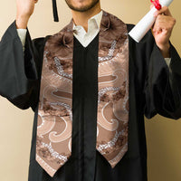 Hawaii Brown Hibiscus Pikake Lei Graduation Stole