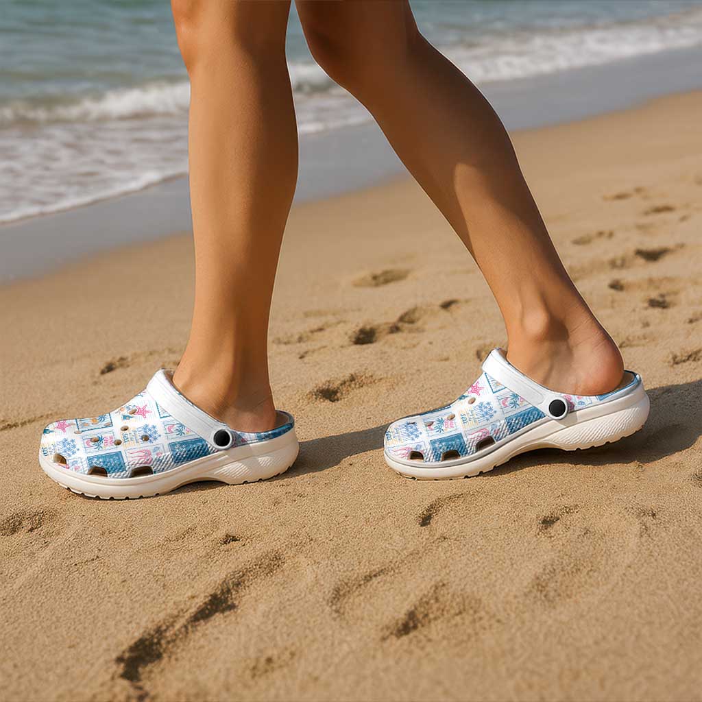 Hawaii Coastal Summer Postcard Clogs Shoes