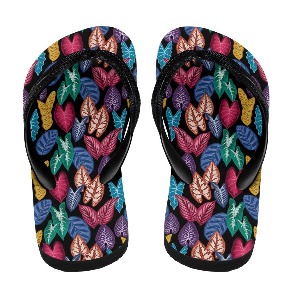 Hawaii Colorful Tropical Leaves Flip Flops LT01 - Polynesian Pride