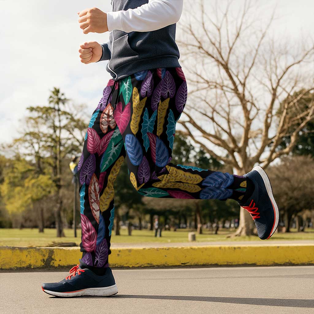 Hawaii Colorful Tropical Leaves Jogger Pants