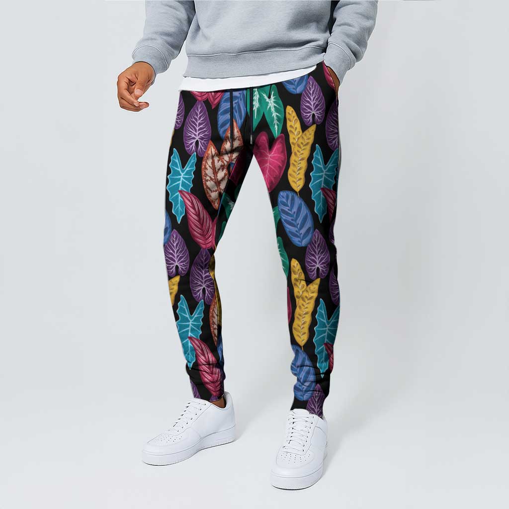 Hawaii Colorful Tropical Leaves Jogger Pants