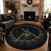 Hawaii Creppy Halloween Round Carpet Devil Hula Girl