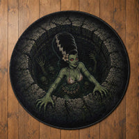 Hawaii Creppy Halloween Round Carpet Devil Hula Girl
