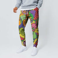 Hawaii Fruits Hippie Style Jogger Pants Vibrant Colorful