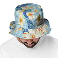 Hawaii Hibiscus Plumeria Blue Bucket Hat Polynesian Pattern LT01 - Polynesian Pride