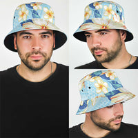 Hawaii Hibiscus Plumeria Blue Bucket Hat Polynesian Pattern LT01 - Polynesian Pride