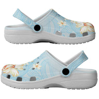 Hawaii Hibiscus Plumeria Blue Clogs Shoes Polynesian Pattern LT01 - Polynesian Pride