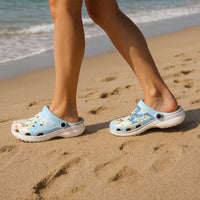 Hawaii Hibiscus Plumeria Blue Clogs Shoes Polynesian Pattern LT01 - Polynesian Pride
