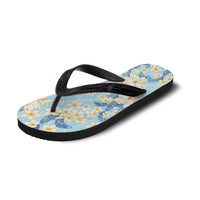 Hawaii Hibiscus Plumeria Blue Flip Flops Polynesian Pattern LT01 - Polynesian Pride