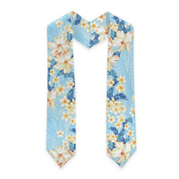 Hawaii Hibiscus Plumeria Blue Graduation Stole Polynesian Pattern LT01 - Polynesian Pride