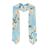 Hawaii Hibiscus Plumeria Blue Graduation Stole Polynesian Pattern LT01 - Polynesian Pride
