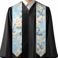 Hawaii Hibiscus Plumeria Blue Graduation Stole Polynesian Pattern LT01 - Polynesian Pride