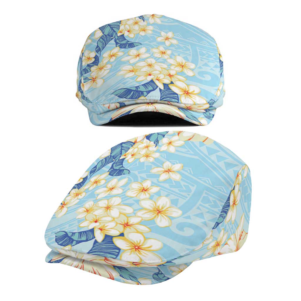 Hawaii Hibiscus Plumeria Blue Jeff Hat Polynesian Pattern LT01 - Polynesian Pride