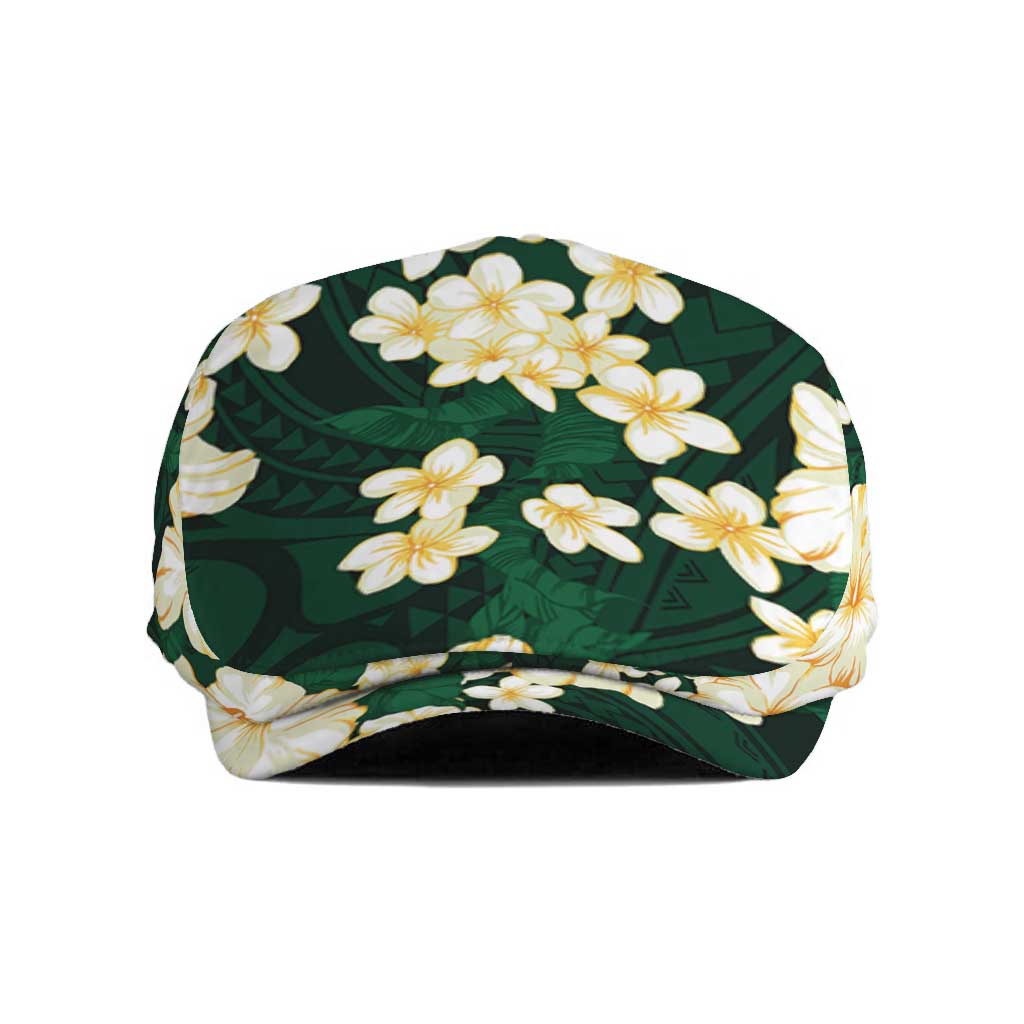 Hawaii Hibiscus Plumeria Green Jeff Hat Polynesian Pattern