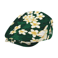 Hawaii Hibiscus Plumeria Green Jeff Hat Polynesian Pattern