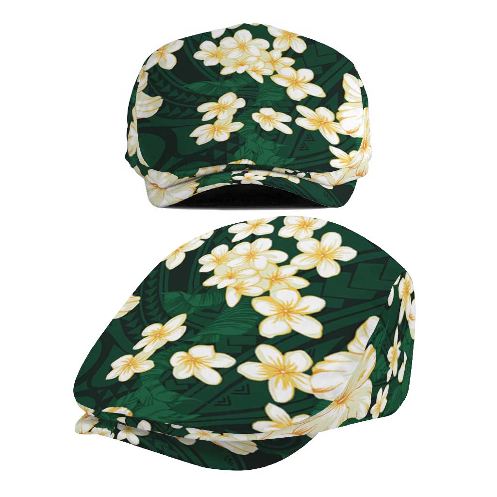 Hawaii Hibiscus Plumeria Green Jeff Hat Polynesian Pattern