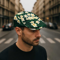 Hawaii Hibiscus Plumeria Green Jeff Hat Polynesian Pattern