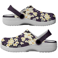 Hawaii Hibiscus Plumeria Purple Clogs Shoes Polynesian Pattern LT01 - Polynesian Pride