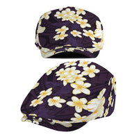 Hawaii Hibiscus Plumeria Purple Jeff Hat Polynesian Pattern LT01 - Polynesian Pride