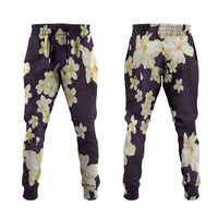 Hawaii Hibiscus Plumeria Purple Jogger Pants Polynesian Pattern LT01 Purple - Polynesian Pride