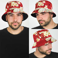 Hawaii Hibiscus Plumeria Red Bucket Hat Polynesian Pattern LT01 - Polynesian Pride