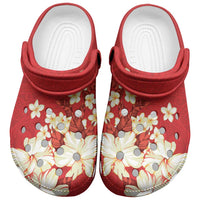Hawaii Hibiscus Plumeria Red Clogs Shoes Polynesian Pattern LT01 Red - Polynesian Pride