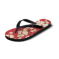 Hawaii Hibiscus Plumeria Red Flip Flops Polynesian Pattern LT01 - Polynesian Pride