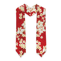 Hawaii Hibiscus Plumeria Red Graduation Stole Polynesian Pattern LT01 - Polynesian Pride