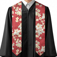 Hawaii Hibiscus Plumeria Red Graduation Stole Polynesian Pattern LT01 - Polynesian Pride