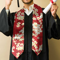 Hawaii Hibiscus Plumeria Red Graduation Stole Polynesian Pattern LT01 - Polynesian Pride