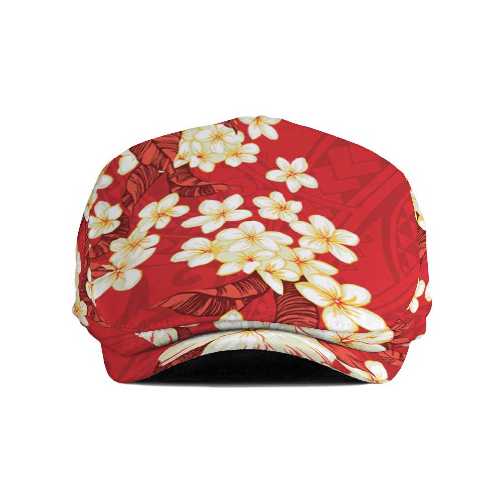Hawaii Hibiscus Plumeria Red Jeff Hat Polynesian Pattern LT01 Red - Polynesian Pride